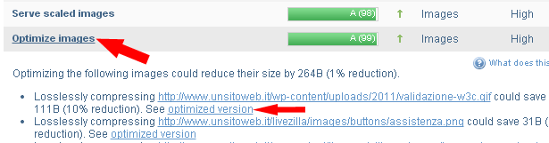 ottimizzare immagini