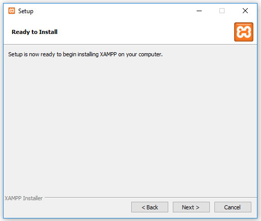 avvia installazione xampp