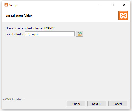 cartella installazione xamp