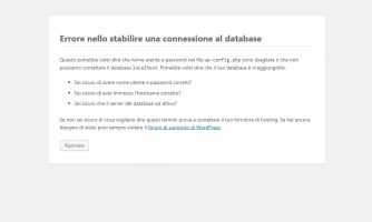 errore connessione database