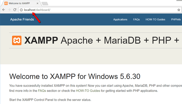 xampp installato