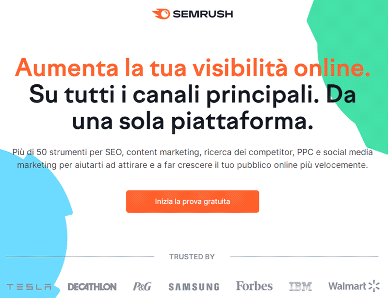 landing page semrush