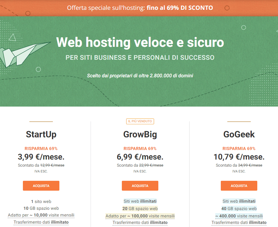 siteground condiviso