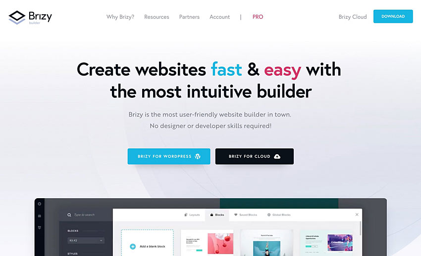 brizy page builder