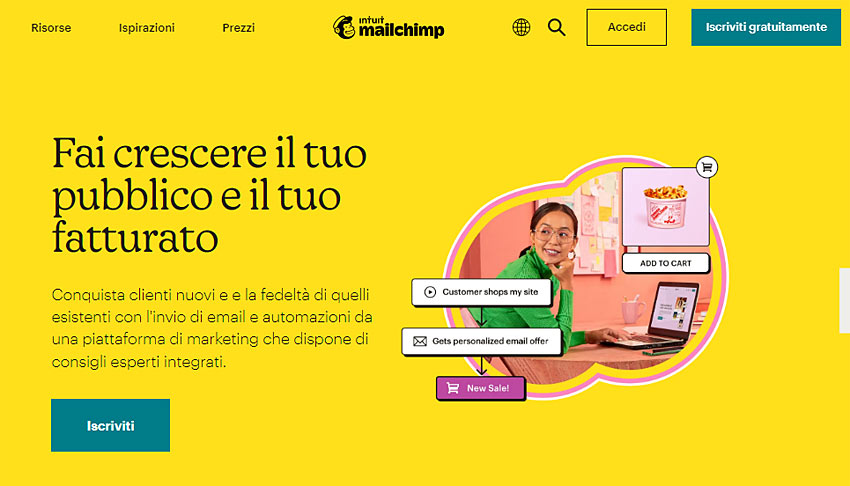 piattaforma email marketing mailchimp