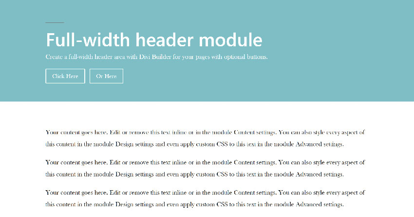 modulo header full width