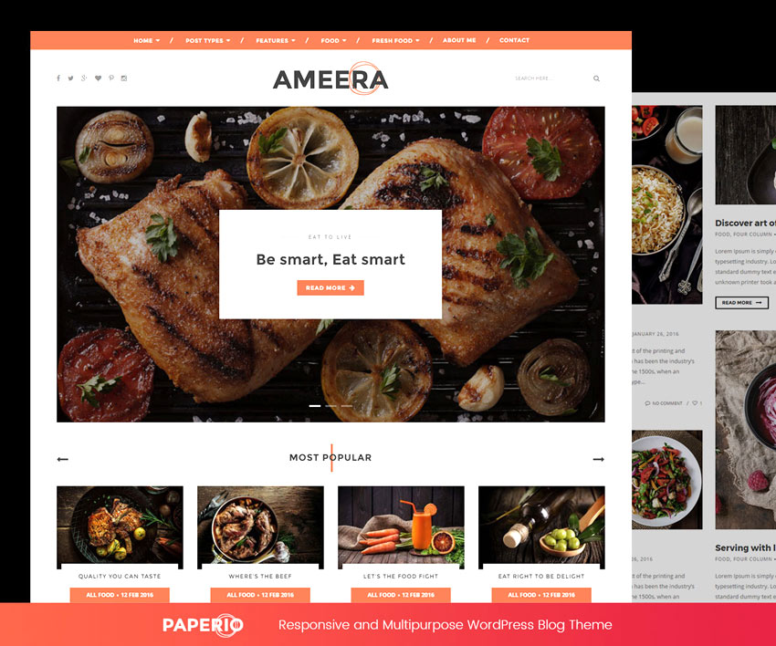 paperio tema food blog