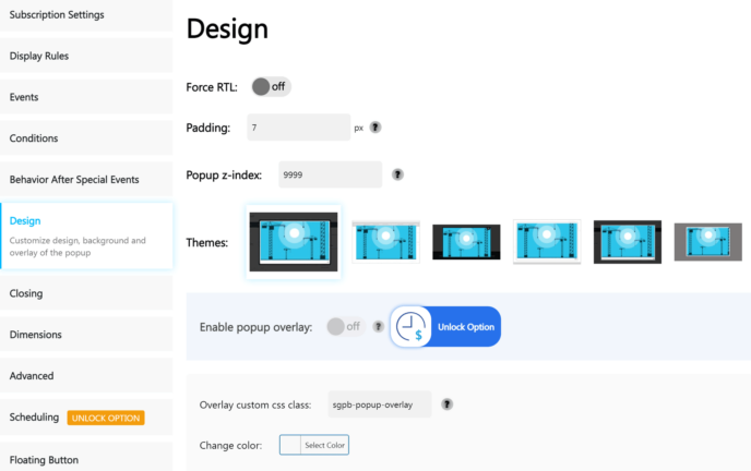 plugin popup Builder temi