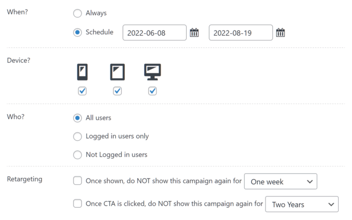 plugin popup Icegram Schedule