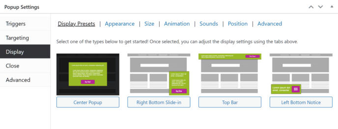 plugin popup Maker modelli