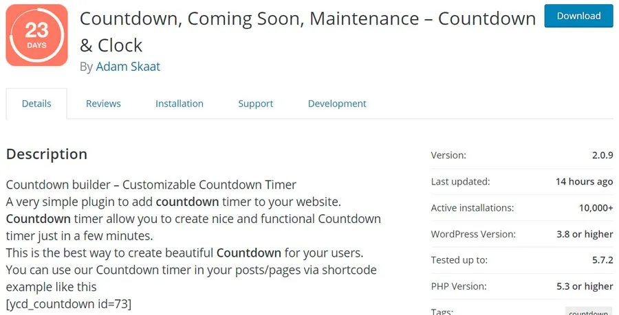 Countdown and clock plugin