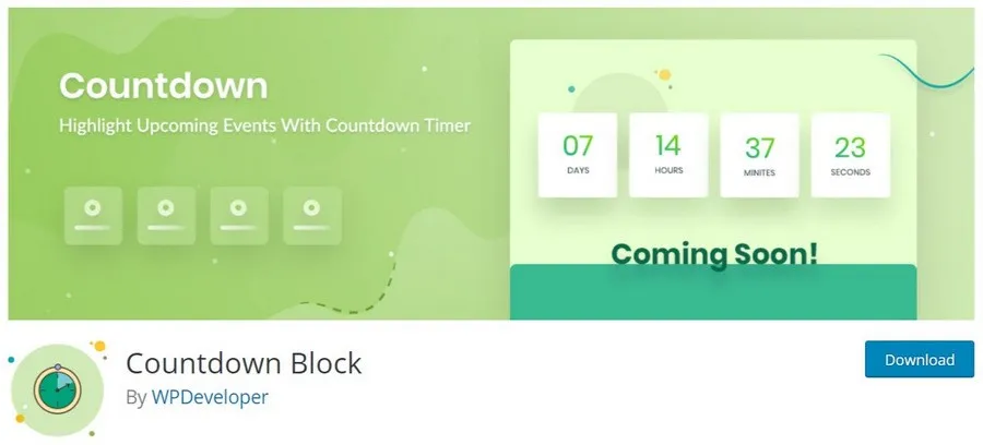 Countdown timer Block plugin