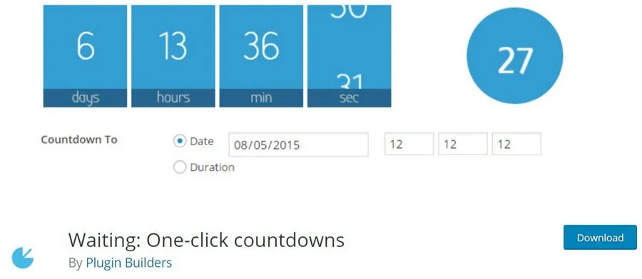 Waiting countdowns timer plugin