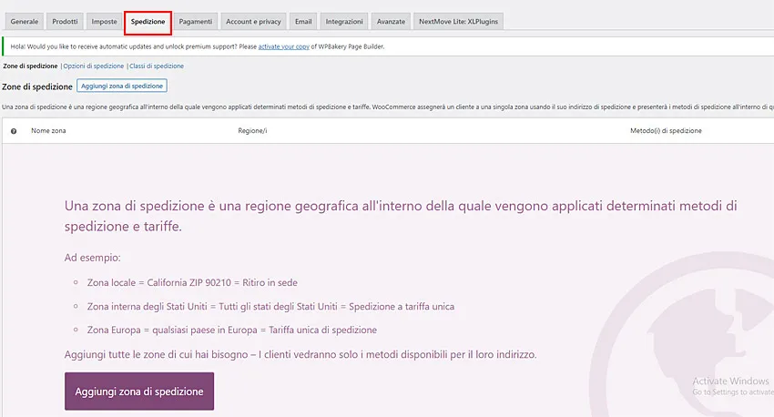 spedizione woocommerce