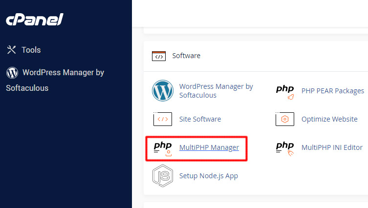 cpanel php manager