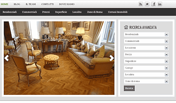 Sito WordPress agenzia immobiliare di Roma